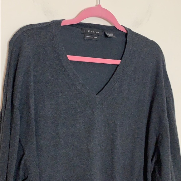 J Ferrar Dark Grey V-Neck Sweater - Picture 2 of 6